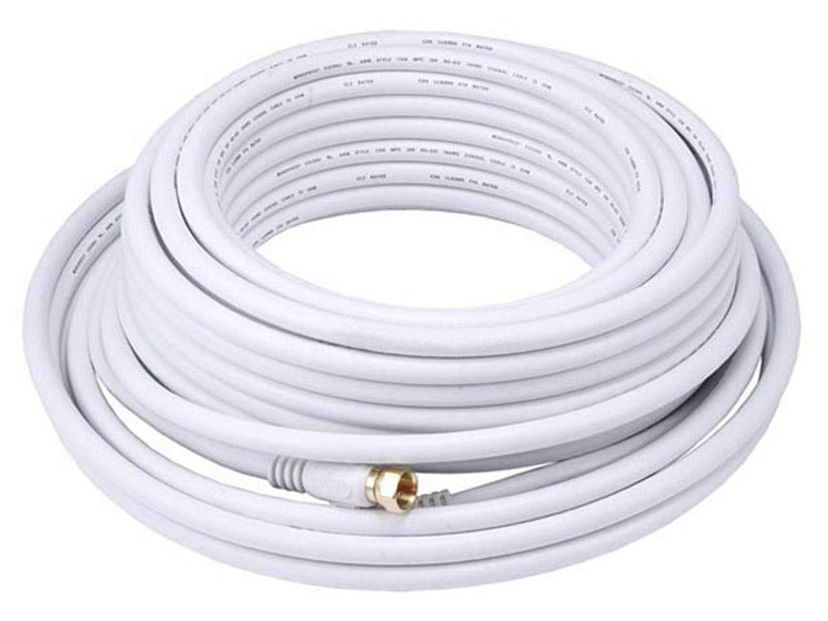 Monoprice 104061 RG6 quad shield coaxial cable 50 ft, enhancing signal integrity