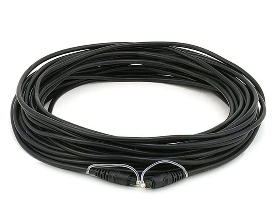 Monoprice 106735 front connector showing Toslink ends and molded strain relief for lasting performance