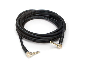 Monoprice 109443 Premier Series TRS right-angle plug close-up, highlighting gold plating for reliable contact.