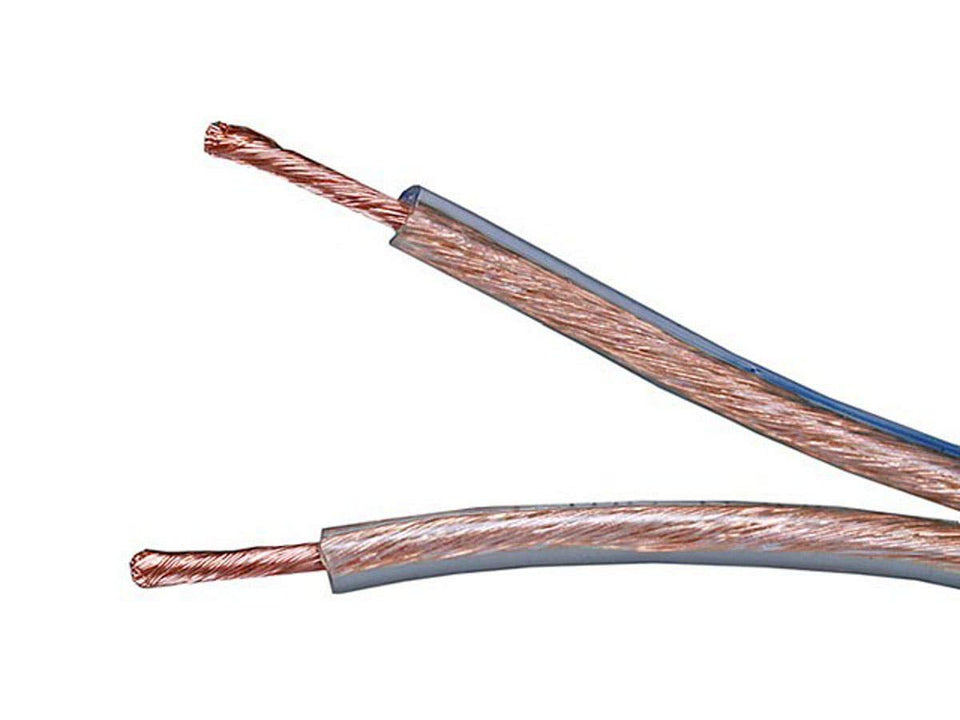 Monoprice 12AWG speaker wire on a 50-foot spool, ideal for clean installation runs.