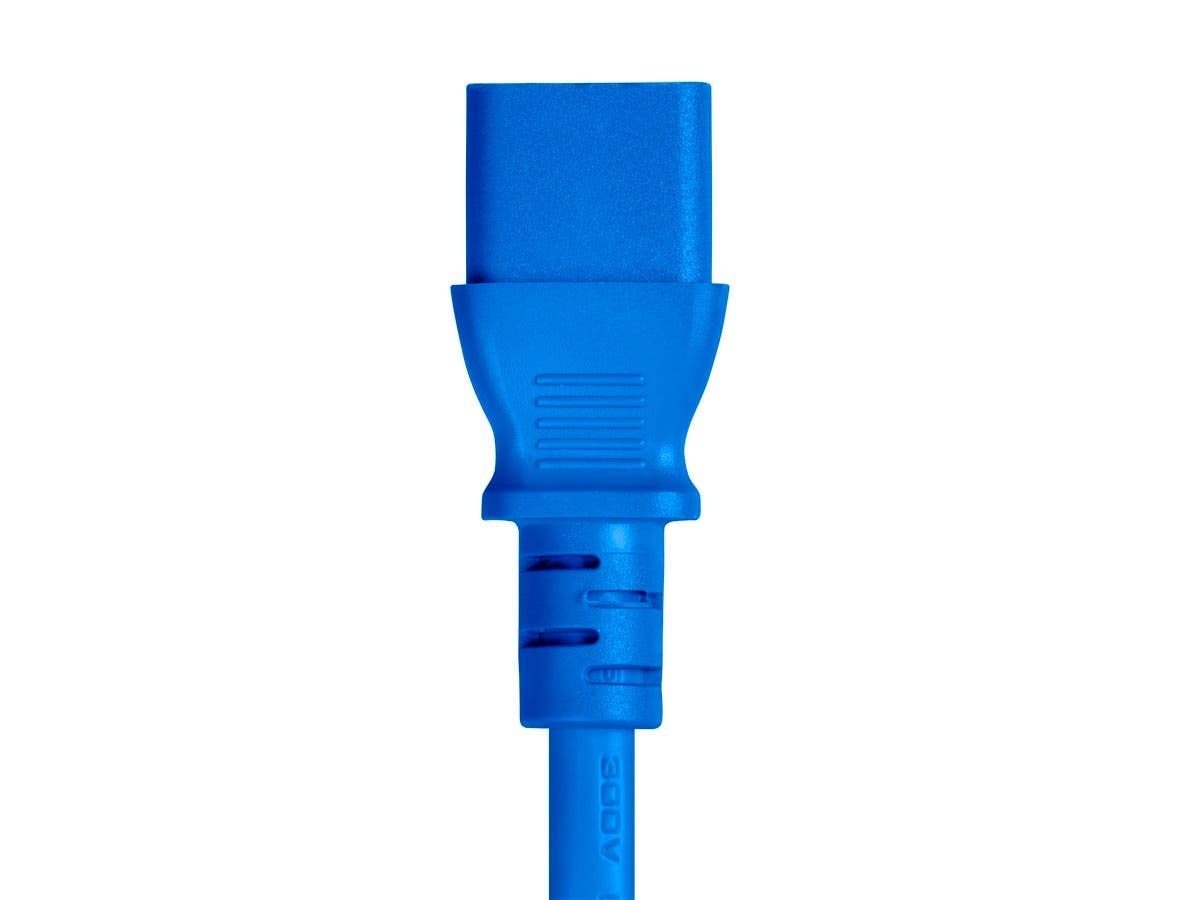 Monoprice 133658 durable blue power cord, 6ft, C14 to NEMA 5-15.
