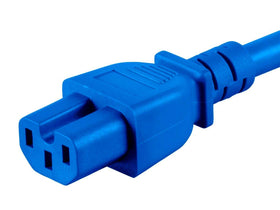 Monoprice 133658 rugged blue 14AWG cable, 6ft, C14 to NEMA 5-15.