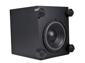 Monoprice 5.1 center speaker close-up showing shielded mid-range cones for clear dialogue.