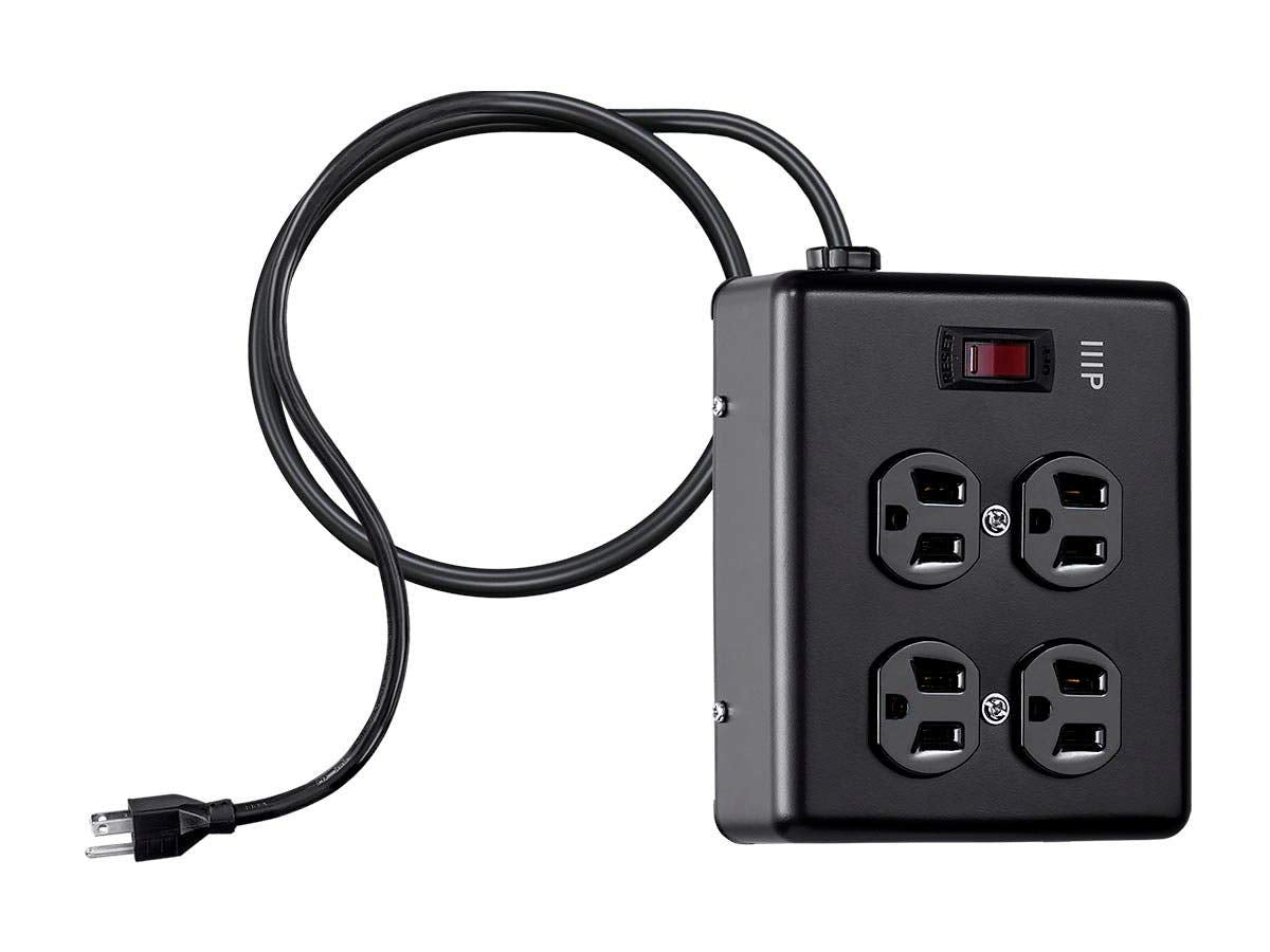 Monoprice 6-foot cord surge protector simplifies cable management on desks.
