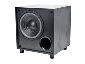 Monoprice 60W 8-Inch subwoofer back panel with inputs for versatile setups