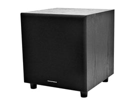 Monoprice 60W 8-Inch subwoofer front view for punchy bass in home theaters