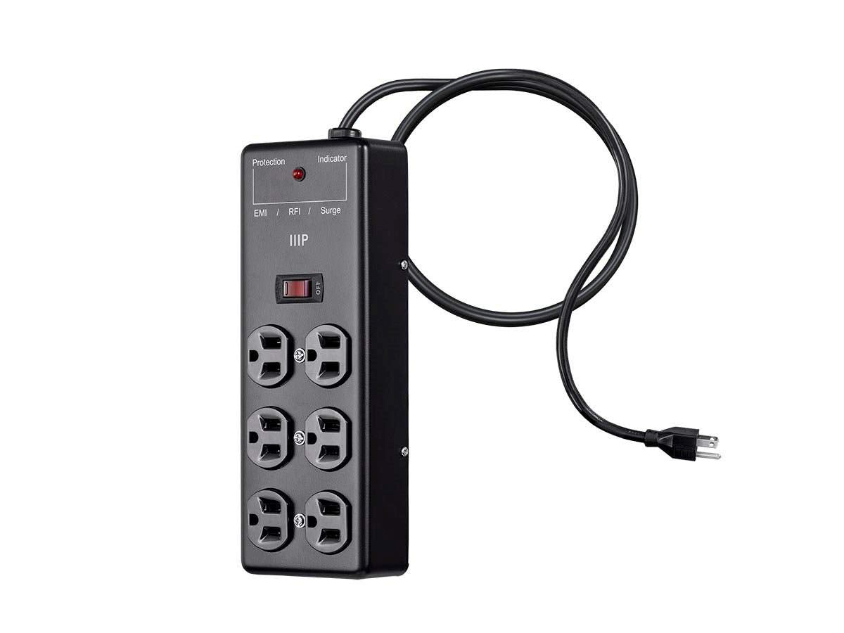 Monoprice 6ft cord and plug detail showing flexible placement benefit