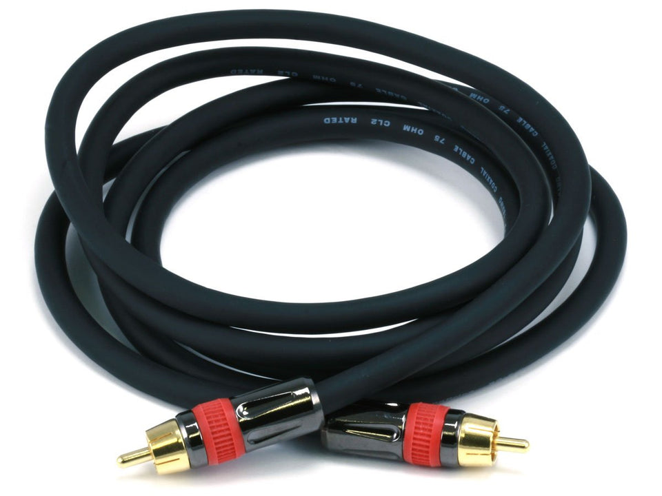 Monoprice 6ft RG6/U coaxial cable for high-quality digital audio (S/PDIF) connections.