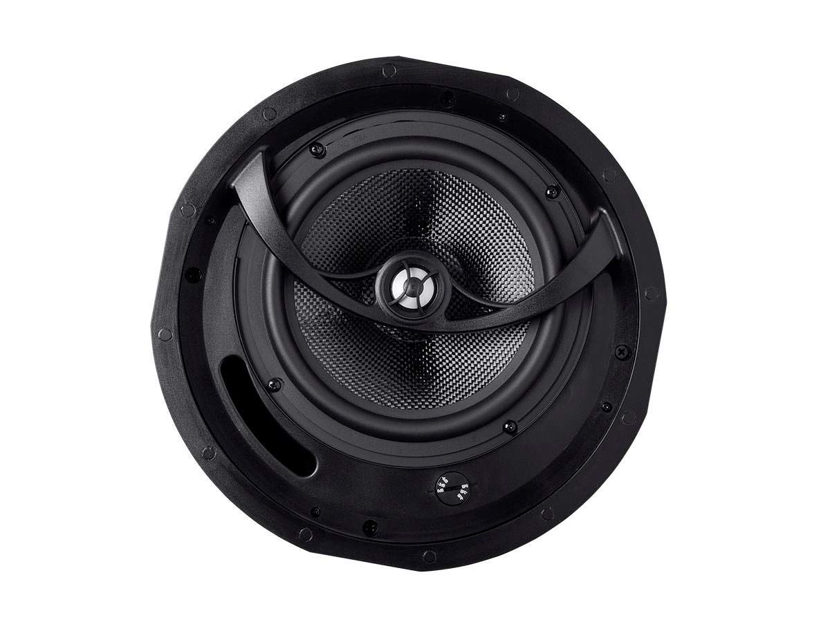 Monoprice Alpha 2-Way ceiling speaker with high-frequency attenuator to tailor brightness.
