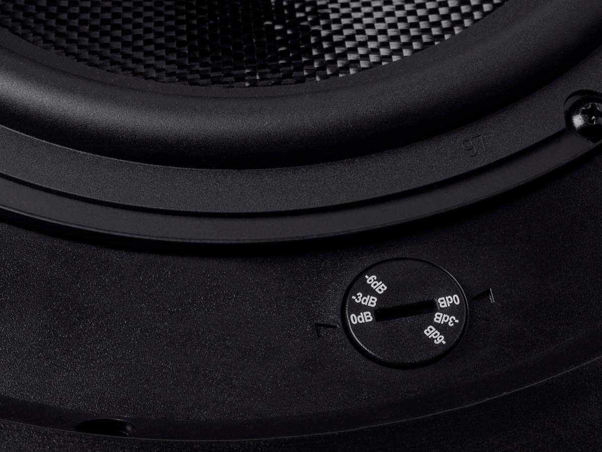 Magnetic grille of Monoprice Alpha 2-Way ceiling speaker for easy, logo-free installation.