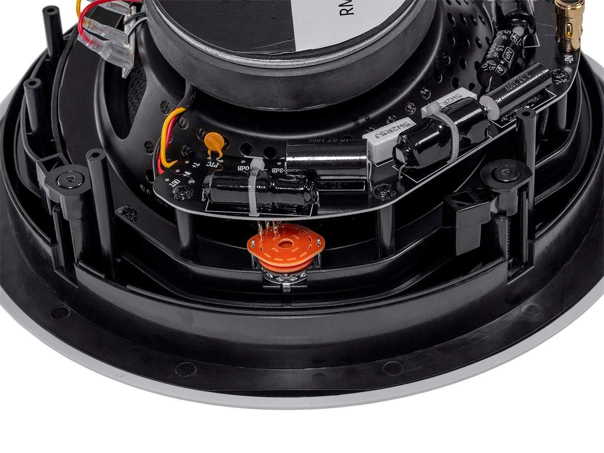 Monoprice Alpha 2-Way ceiling speaker showcasing silk dome tweeter for clear highs