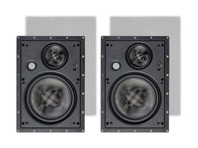 Monoprice Alpha 3-Way Carbon Fiber In-Wall 8-Inch front view highlights space-saving home theater integration.