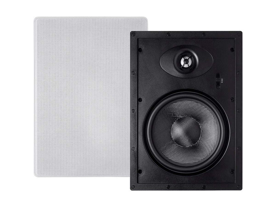 Monoprice Alpha Series carbon fiber 8-inch in-wall driver delivers powerful bass.