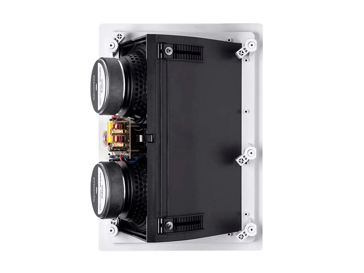 Monoprice cutout template and mounting tabs simplify precise installation.