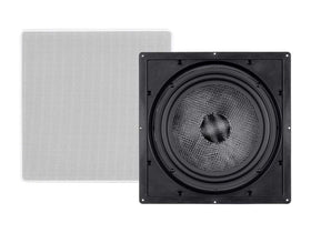 Monoprice Alpha Series in-wall speaker 10-inch with carbon fiber driver delivering deep, clean bass.