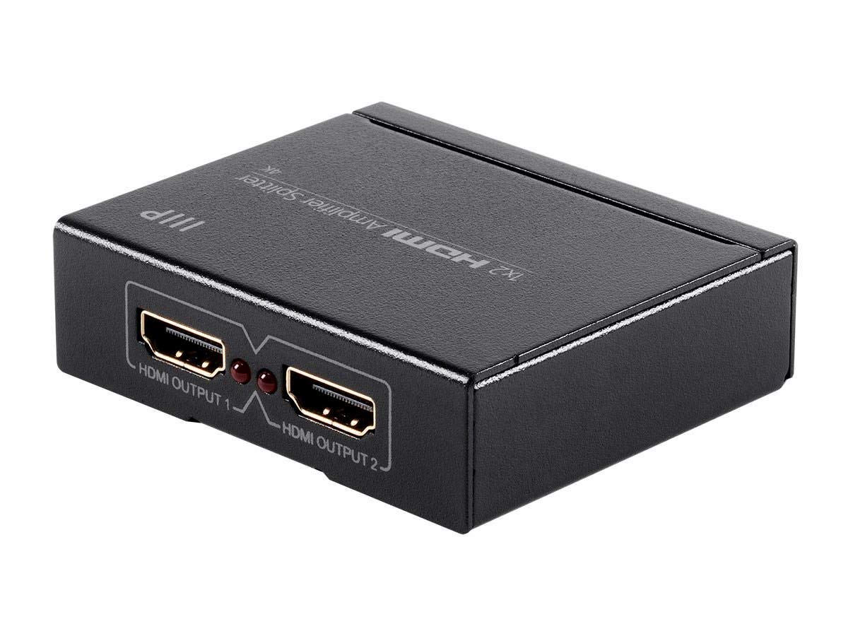 Monoprice Blackbird rear ports detail highlighting HDMI input and two outputs for dual displays