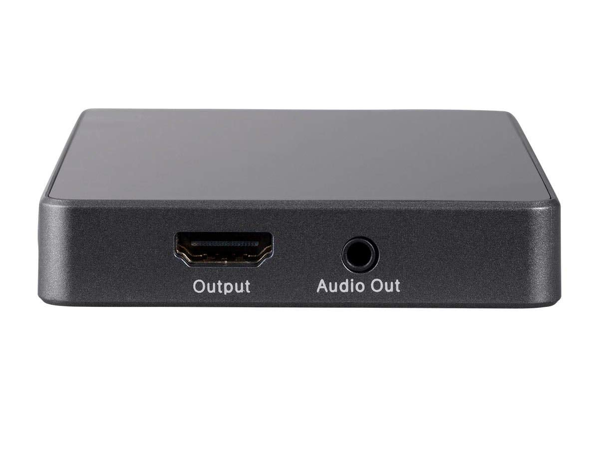 Monoprice Blackbird installed in living room AV setup offering simplified connections
