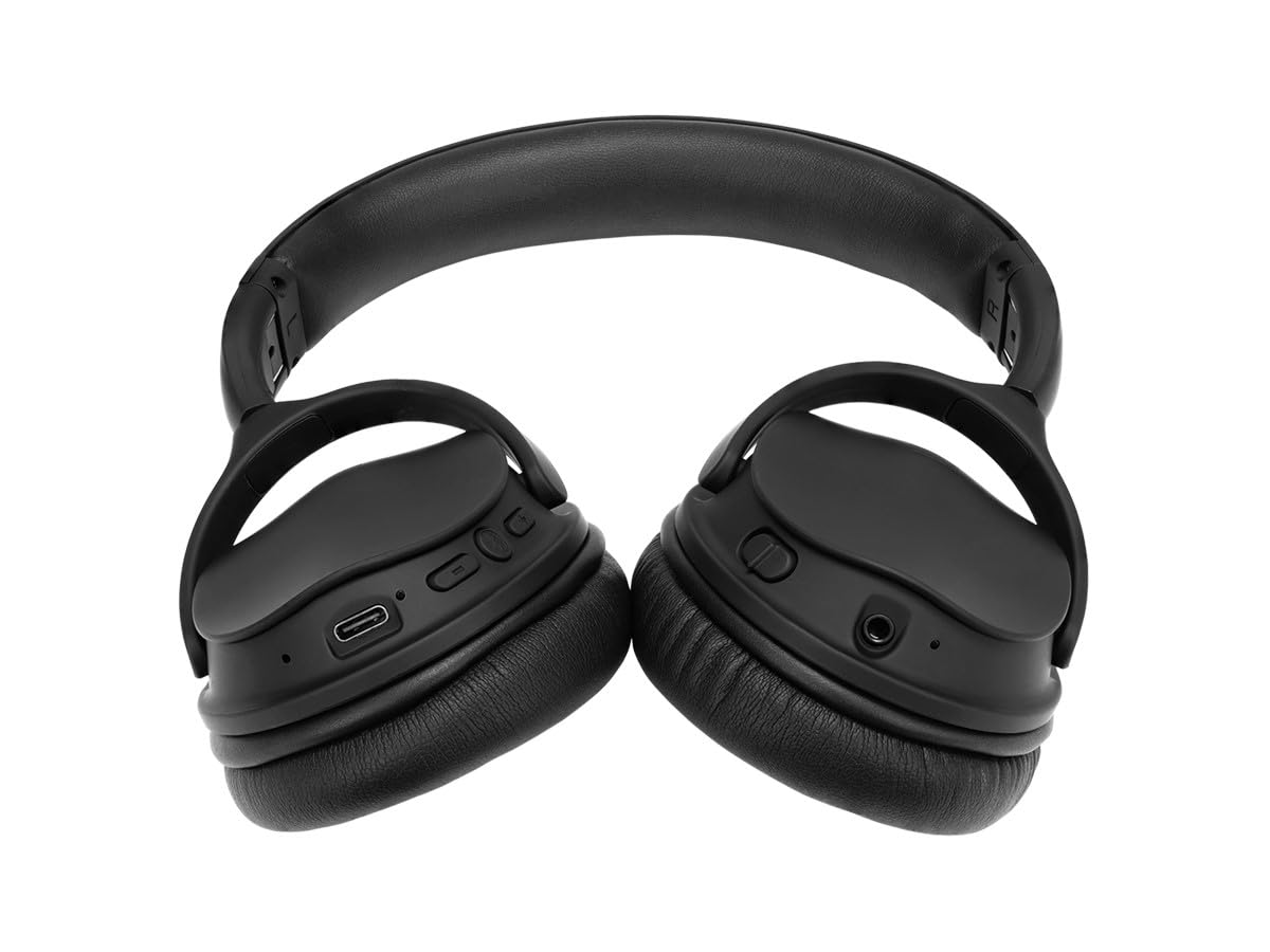 Monoprice BT-300ANC worn by person during commute showing noise reduction benefit