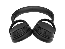 Monoprice BT-300ANC worn by person during commute showing noise reduction benefit
