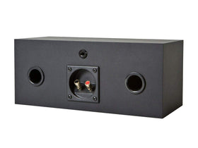 Monoprice center channel in living room setup anchoring dialogue and cinematic clarity