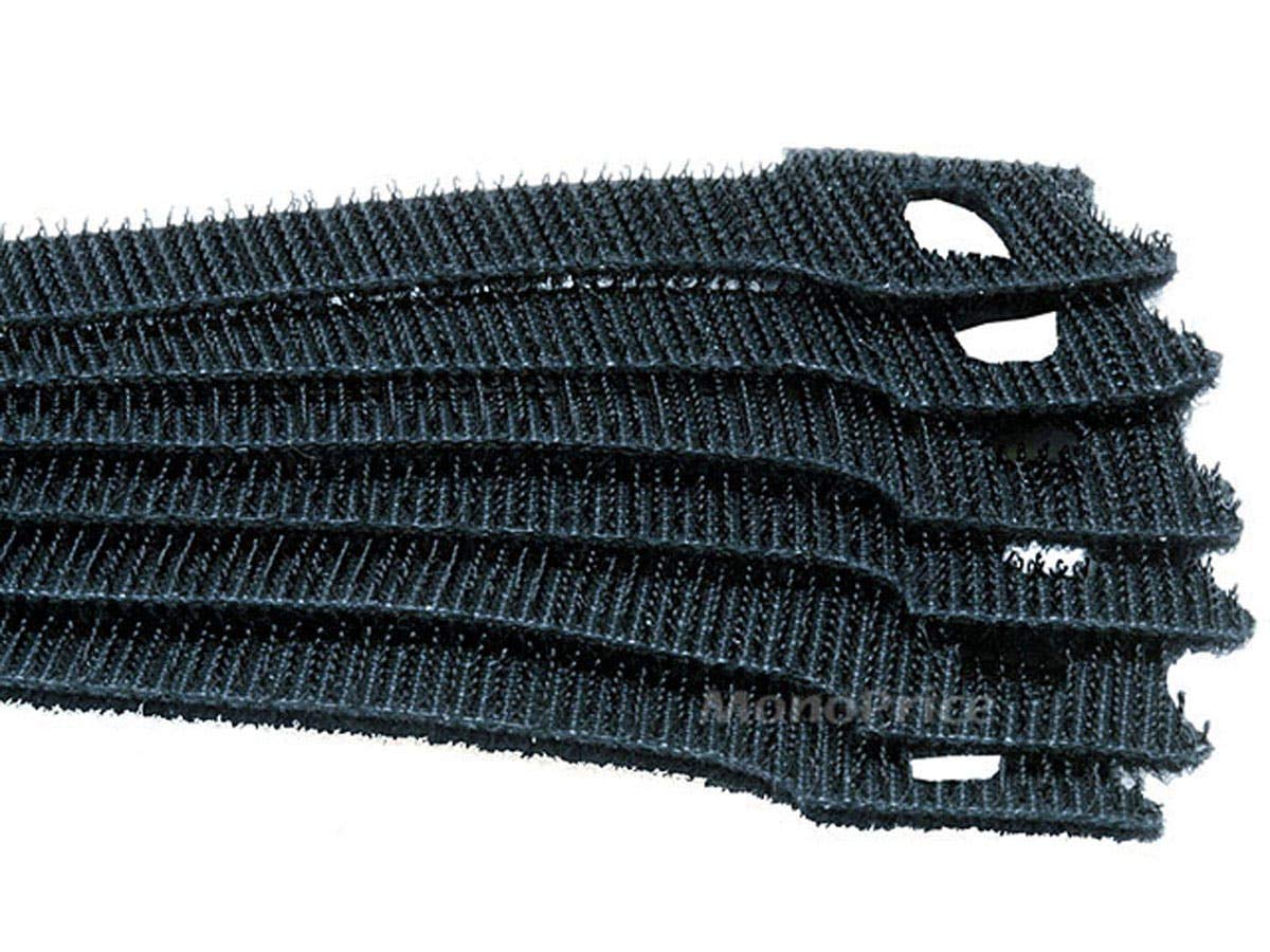 Close-up of Monoprice hook-and-loop texture showing secure grip and soft surface protection