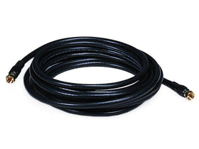 Monoprice RG-6 coaxial cable 15 ft black with durable copper-clad steel conductor for reliable video connections.