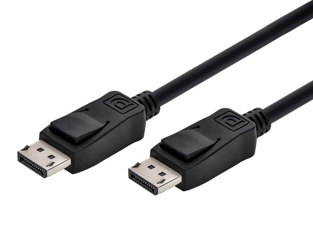 Monoprice DisplayPort 2.0 connector close-up illustrating solid contacts and durability