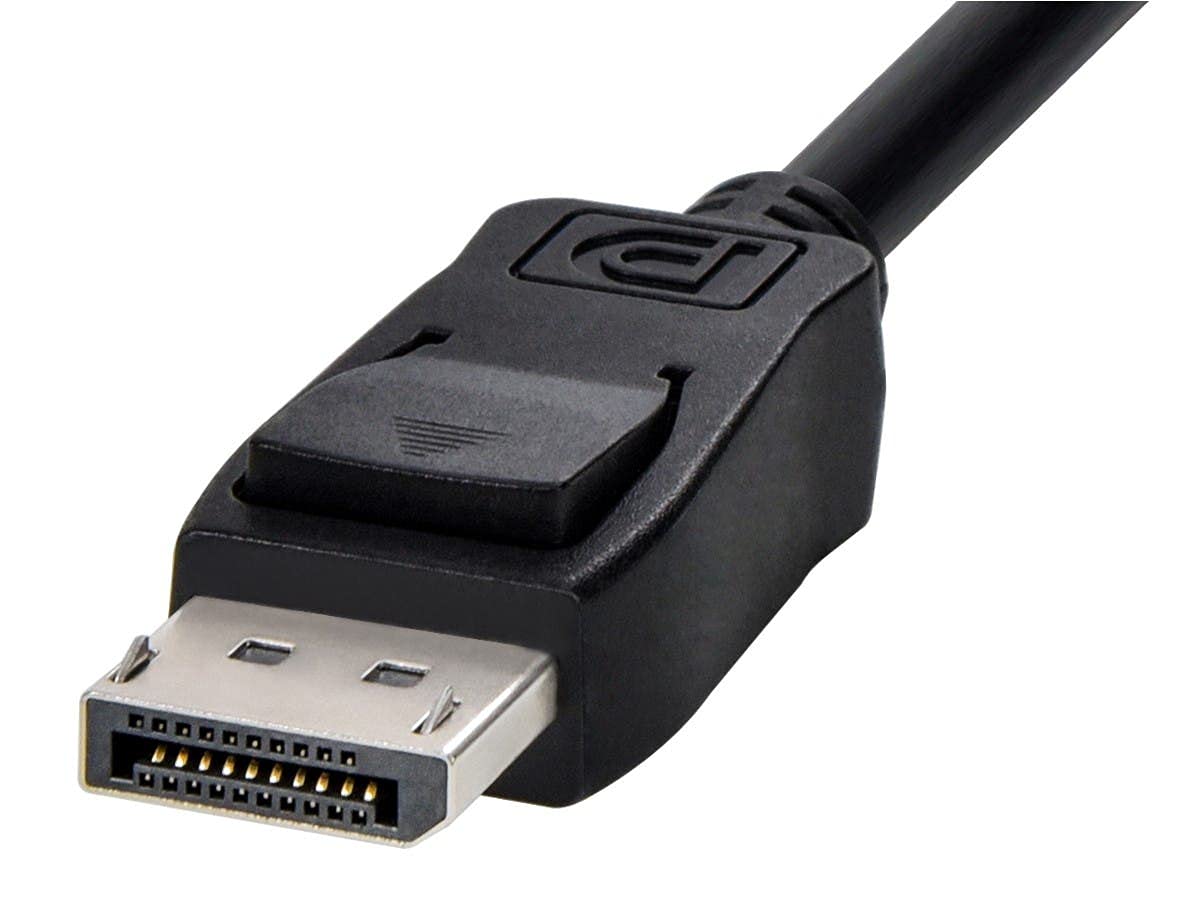 Monoprice DisplayPort 2.0 cable length comparison showing 6ft reach for desktop setups