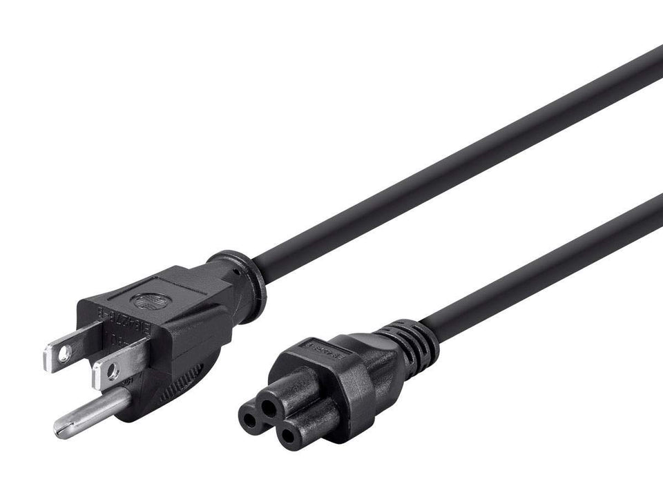 Monoprice front NEMA 5-15P plug showing grounded connection and reliable fit