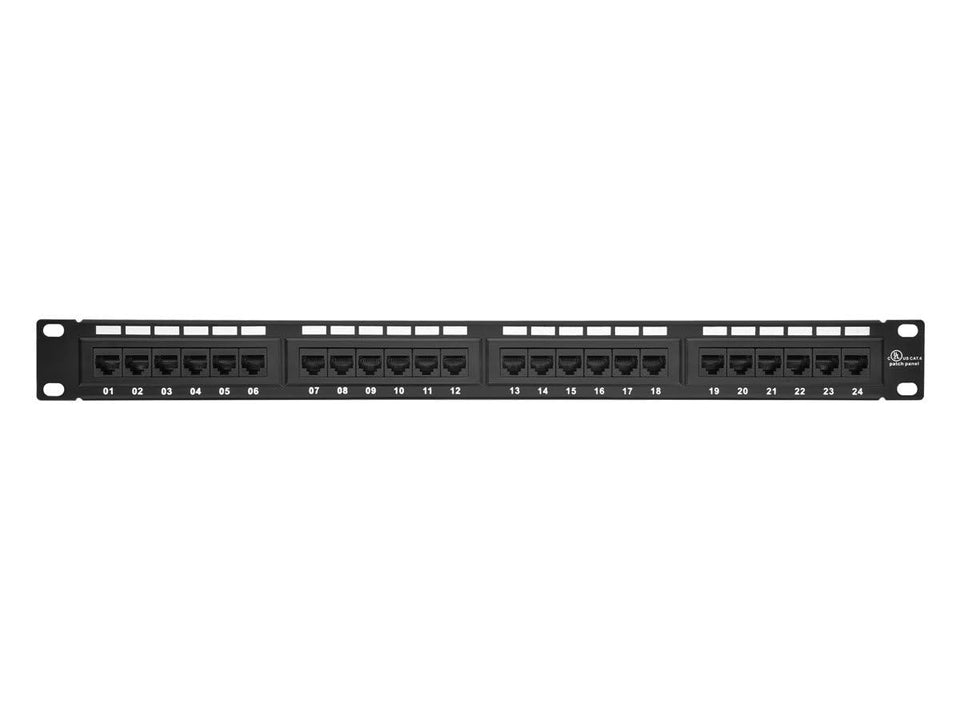 Monoprice front view showing 24 ports and easy access benefits