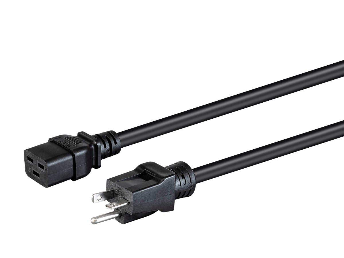 Monoprice heavy-duty power cord connects NEMA 5-20P to IEC C19 for reliable server power