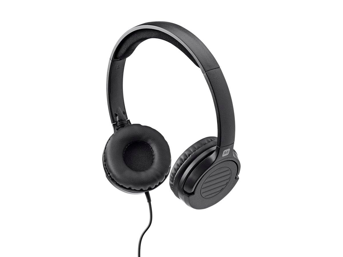 Monoprice inline controls close-up with mic, convenient for calls and media navigation.