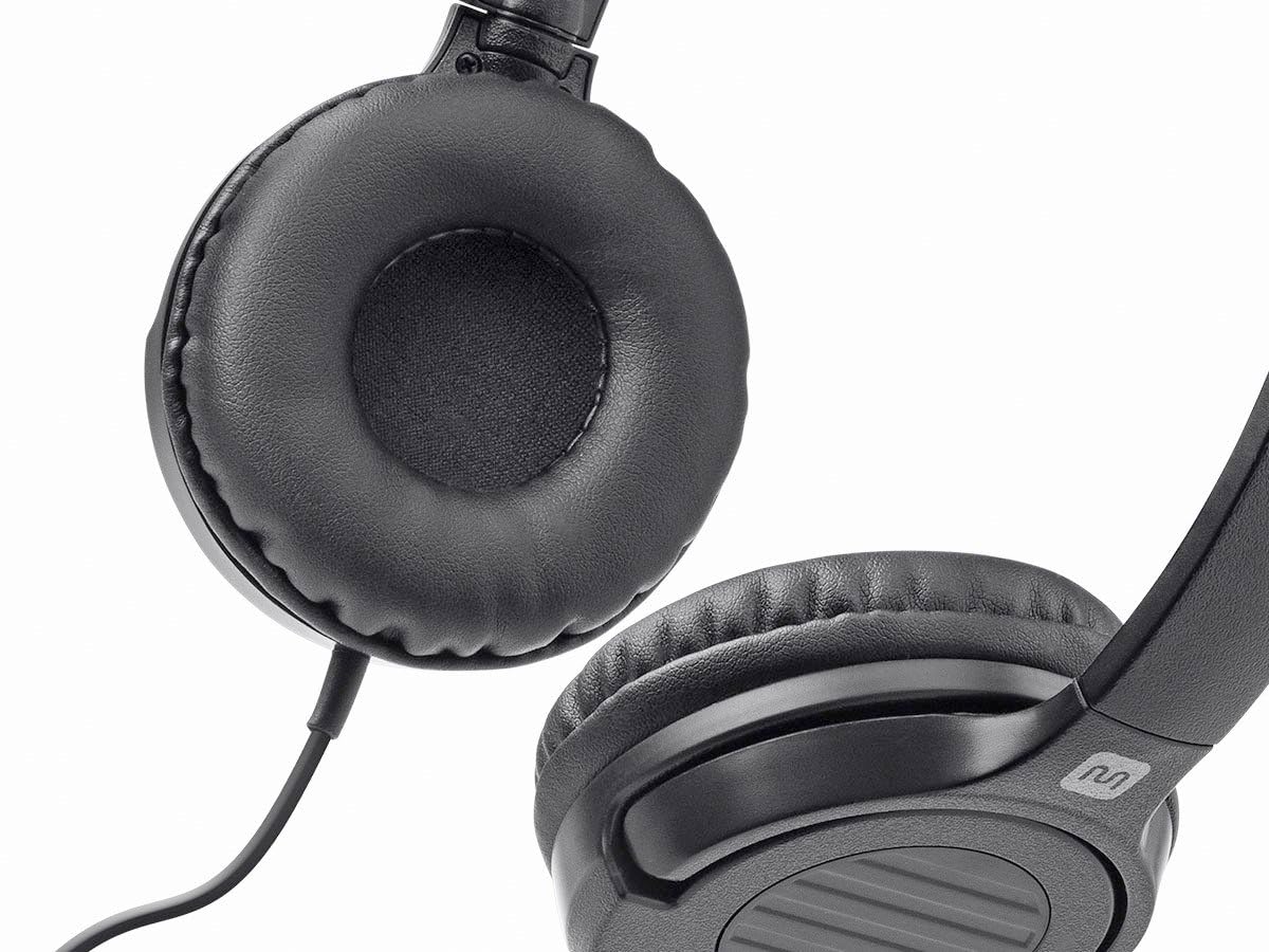 Monoprice Hi-Fi on-ear headphones in black offer compact styling.