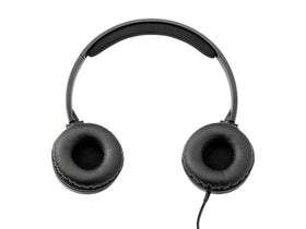 Monoprice headphones worn during daily commute for comfortable listening.
