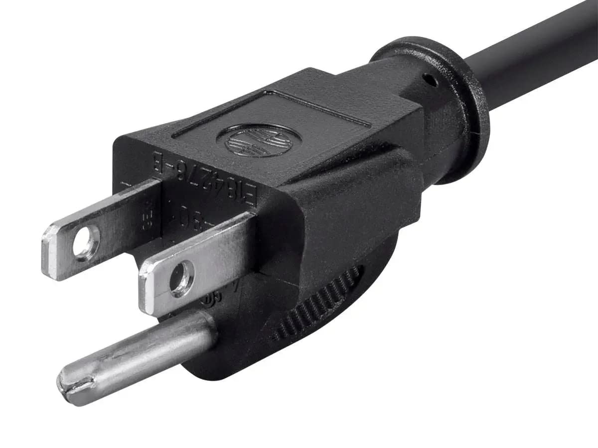 Monoprice IEC C13 end connected to a device, showing compatibility.