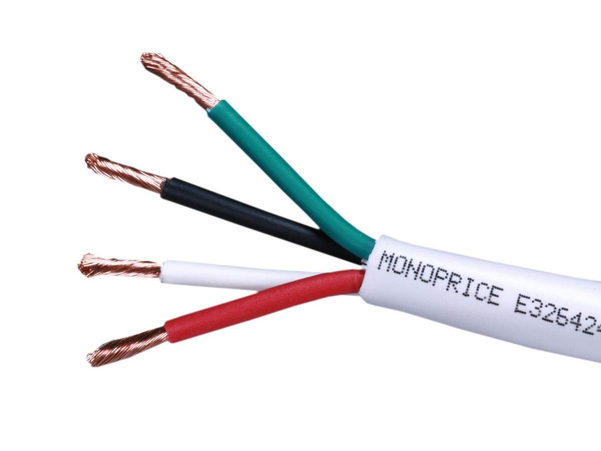 Monoprice cable in a home theater setting demonstrating clean installed appearance
