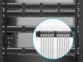 Monoprice in network closet demonstrating tidy professional installation