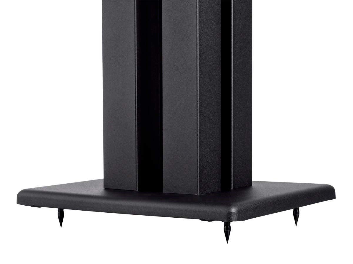 Side profile shows four-column stability of Monoprice Monolith 24-inch stand.