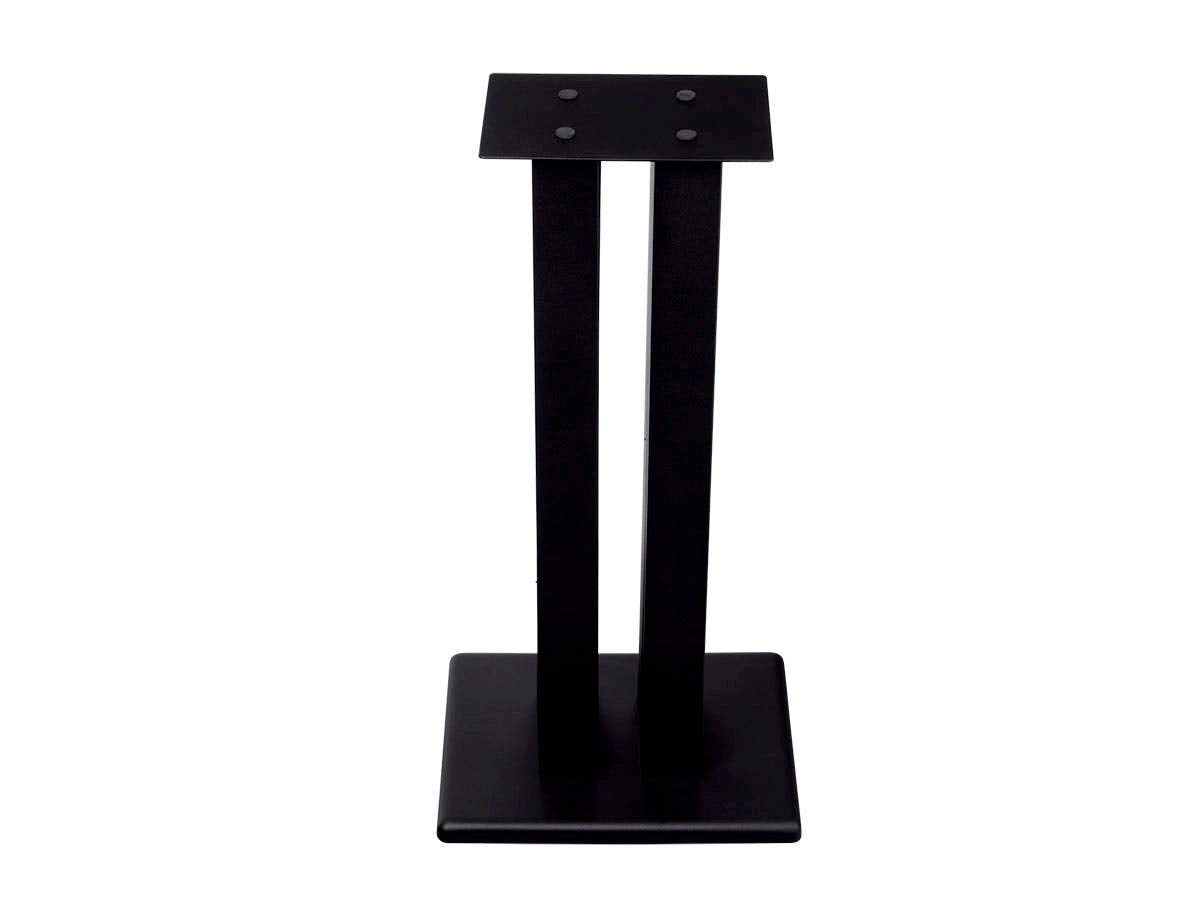 Monoprice Monolith stand with adjustable spikes isolates from floor vibrations.