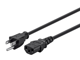 Monoprice power cord NEMA 5-15P to IEC C13, 3ft, grounded for PC setups.