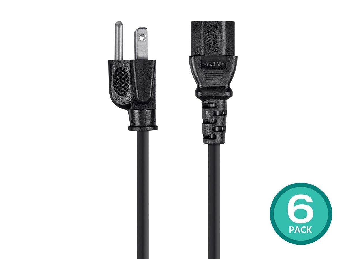 Monoprice NEMA 5-15P to IEC C13 3ft cord ideal for monitor and printer connections.