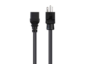 Close-up of Monoprice cord plug for NEMA 5-20P to IEC C19 compatibility
