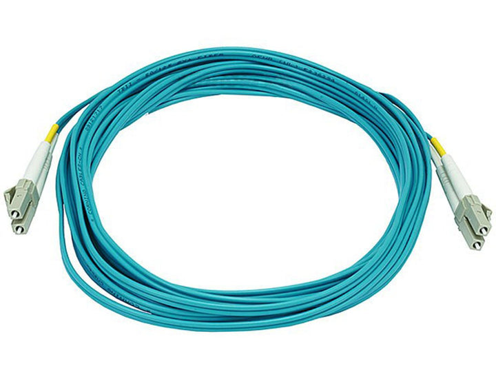 Monoprice OM3 aqua cable front LC connectors, easy identification and fast installs