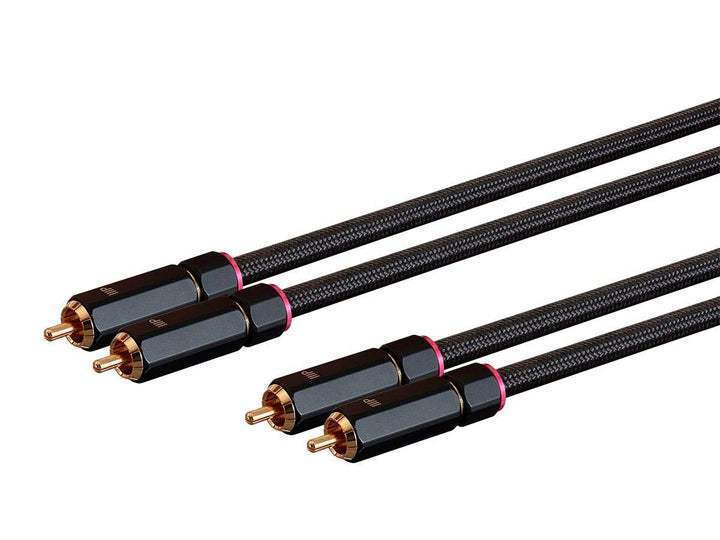 Monoprice Onix gold-plated RCA connectors showing secure contact and corrosion resistance