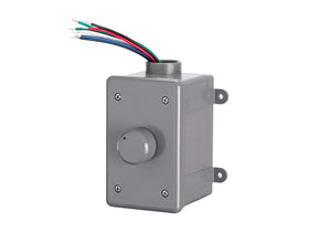 Monoprice OVC300 front panel showing weatherproof enclosure and knob for reliable outdoor control