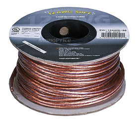 Monoprice oxygen-free copper conductor with blue stripe supports easy polarity identification.