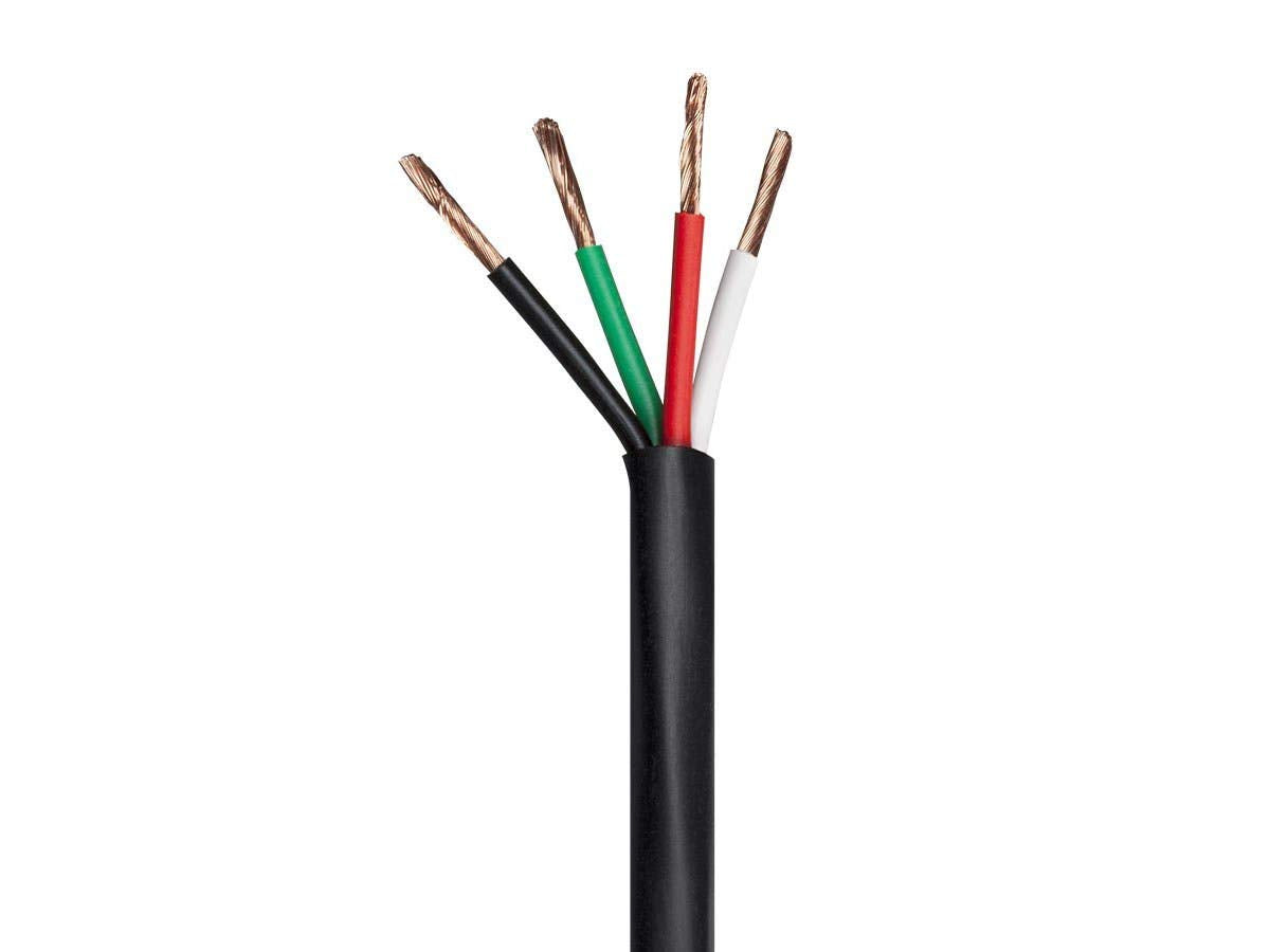 Monoprice plenum speaker wire 100 ft with 14 AWG four-conductor design for in-wall use