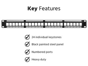 Monoprice close-up of keystone opening showing durable steel edge and easy keystone insertion benefit