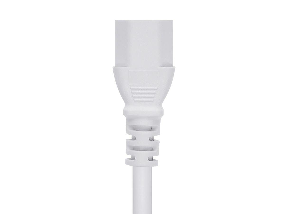 Monoprice 10 ft white power cord in a clean desk setup