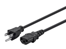 Monoprice power cord with NEMA 5-15P to IEC C13 end for PC power.